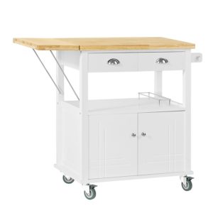 Servierwagen mit Arbeitsplatte aus Holz