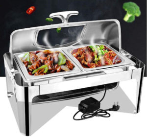 Chafing Dish 4,5 L Warmhaltebehälter Aus Edelstahl 410 – Mit Wasserpfanne, Deckel & Brennerhalter, 55 X 35 Cm, Für Buffet, Catering & Partys